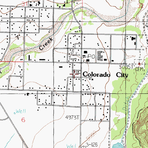 Topographic Map of Colorado City Post Office, AZ
