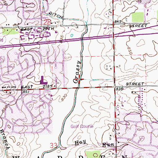 Topographic Map of Prange Ditch, IN