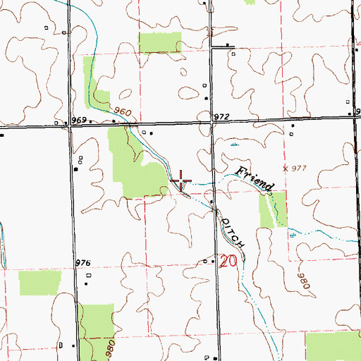 Topographic Map of Stevens Ditch, IN