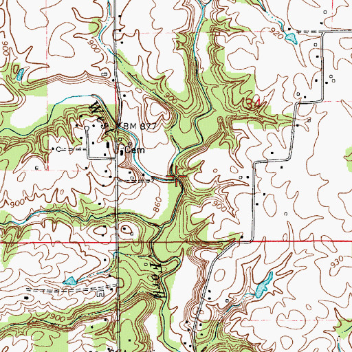 Topographic Map of Thompson Creek, IN