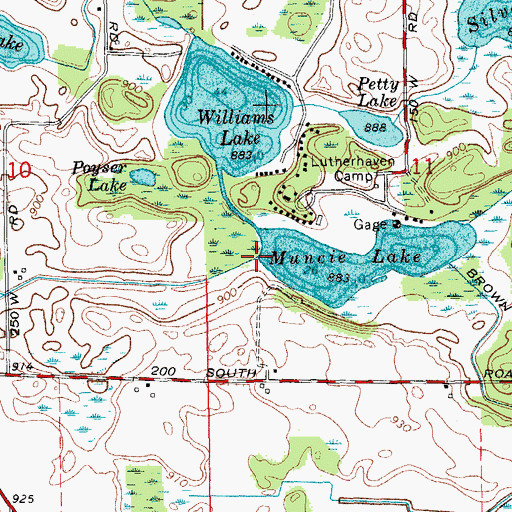 Topographic Map of Correll Creek, IN