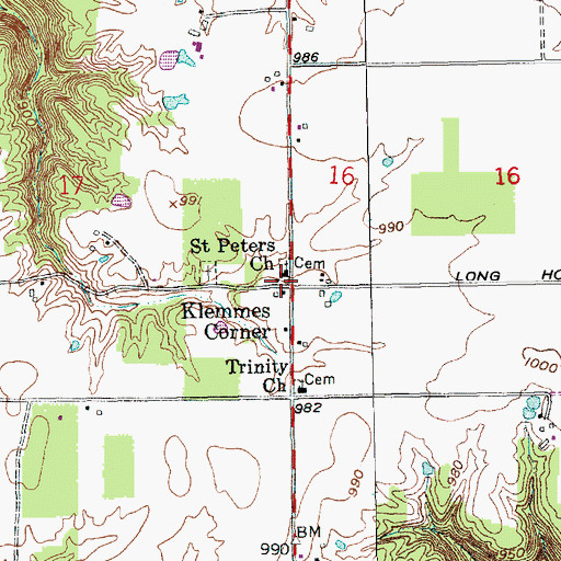 Topographic Map of Glasselly School (historical), IN