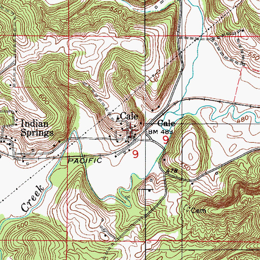 Topographic Map of Cale, IN