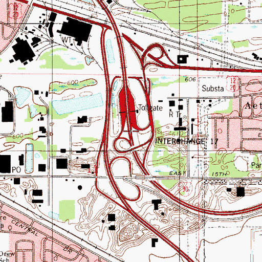 Topographic Map of Interchange 17, IN