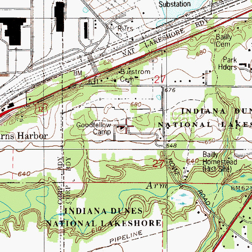 Topographic Map of Goodfellow Camp, IN