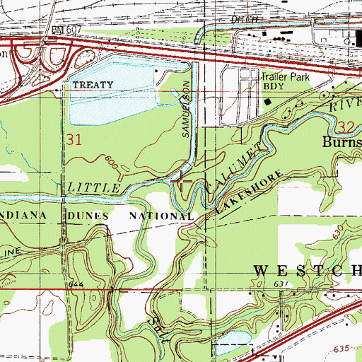 Topographic Map of Samuelson Ditch, IN