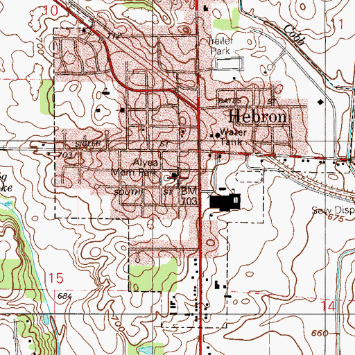 Topographic Map of Louis Alyea Memorial Park, IN