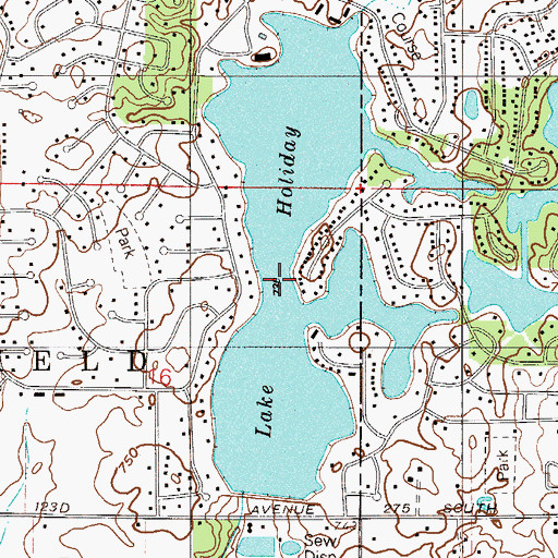 Topographic Map of Lake Holiday, IN