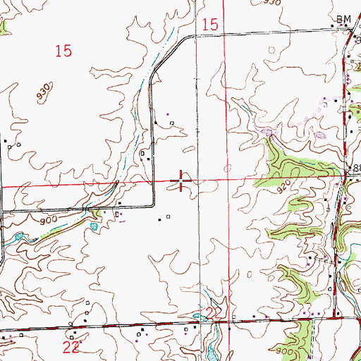 Topographic Map of Decatur County, IN