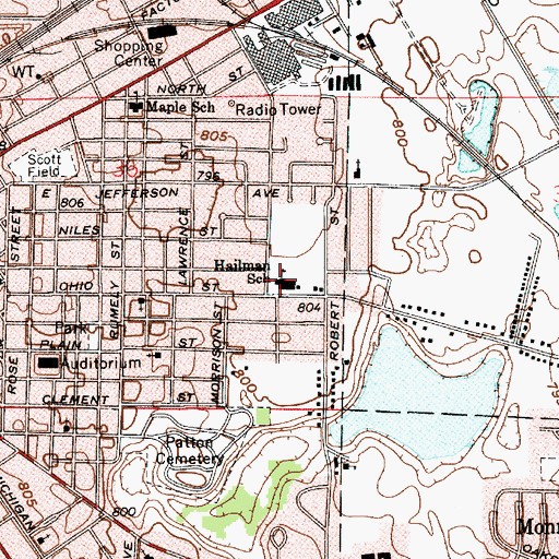 Topographic Map of Hailmann Elementary School, IN