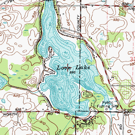 Topographic Map of Loon Lake, IN