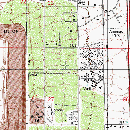 Topographic Map of KGVY-AM (Green Valley), AZ