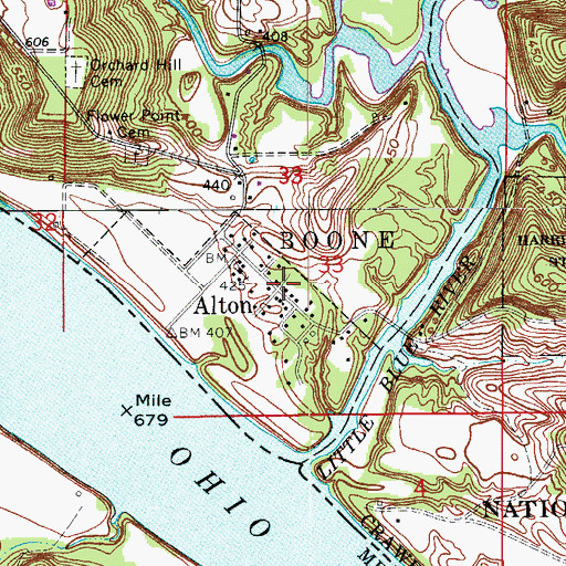 Topographic Map of Alton, IN