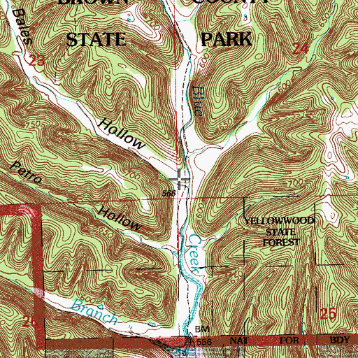 Topographic Map of Bales Hollow, IN