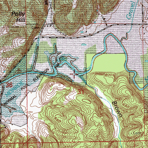 Topographic Map of Brown Hollow, IN