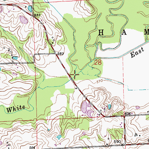 Topographic Map of Buck Branch, IN
