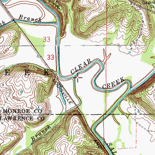 Topographic Map of Clifty Branch, IN