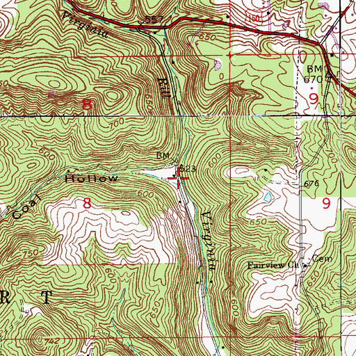 Topographic Map of Coal Hollow, IN