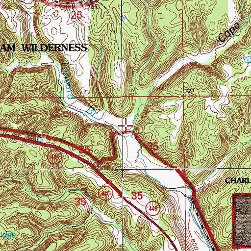 Topographic Map of Cope Hollow, IN