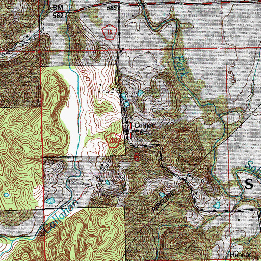 Topographic Map of Cornett Cemetery, IN