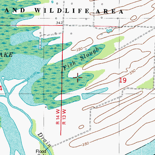 Topographic Map of Fish Slough, IN
