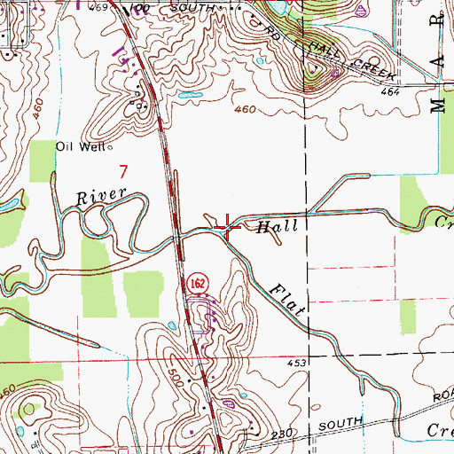 Topographic Map of Flat Creek, IN