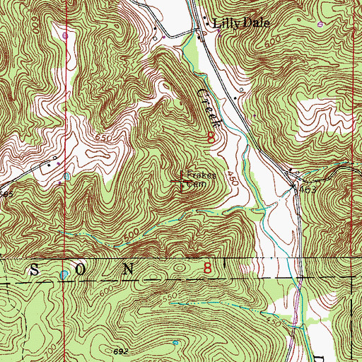 Topographic Map of Frakes Cemetery, IN