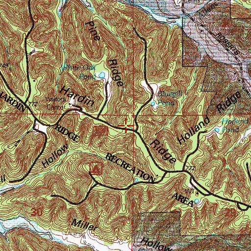Topographic Map of Hardin Ridge, IN