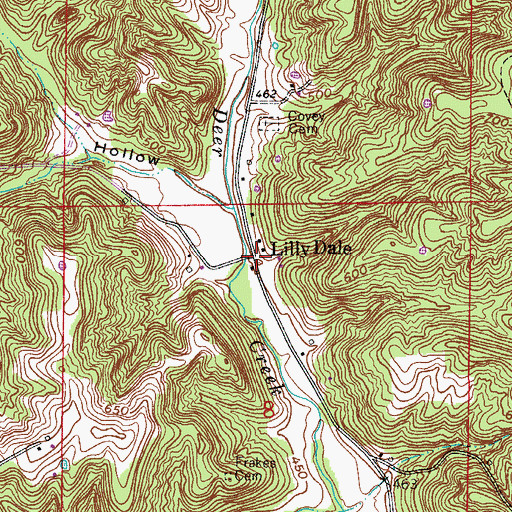 Topographic Map of Lilly Dale, IN