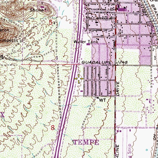 Topographic Map of KUKQ-AM (Tempe), AZ