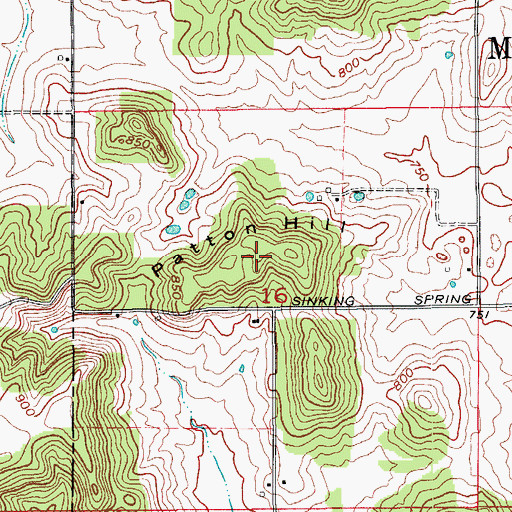 Topographic Map of Patton Hill, IN