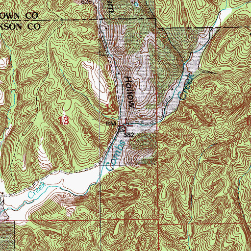 Topographic Map of Rayburn Hollow, IN