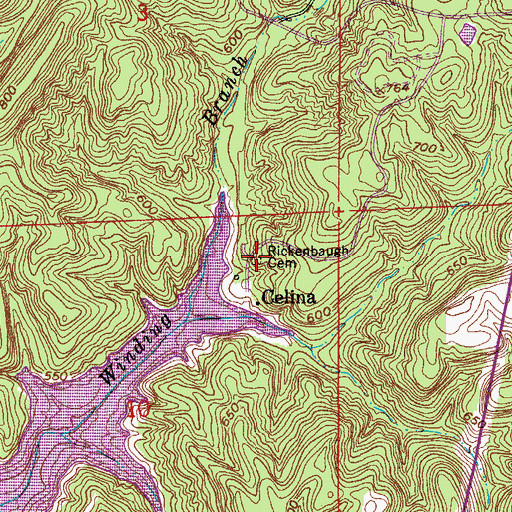 Topographic Map of Rickenbaugh Cemetery, IN