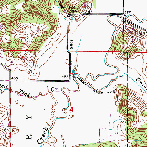 Topographic Map of Sod Run, IN