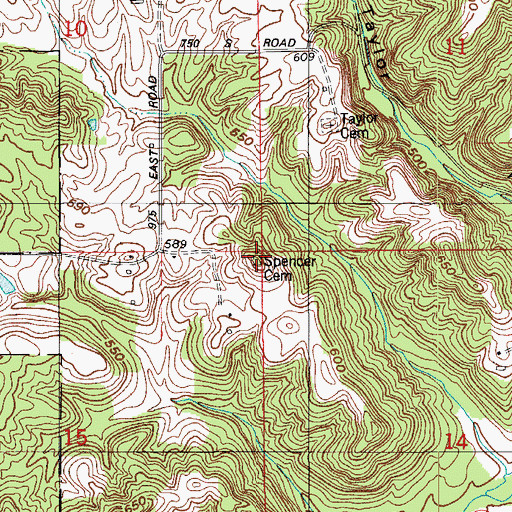 Topographic Map of Spencer Cemetery, IN