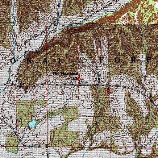 Topographic Map of The Meadows Church, IN
