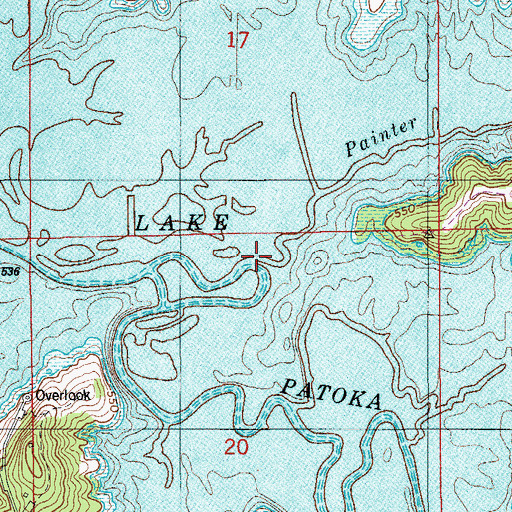 Topographic Map of Painter Creek, IN