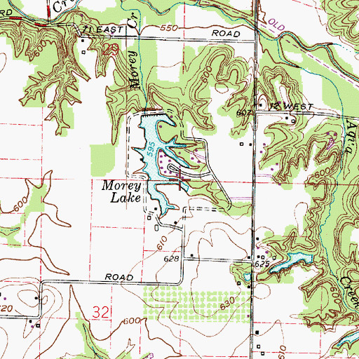 Topographic Map of Morey Lake, IN