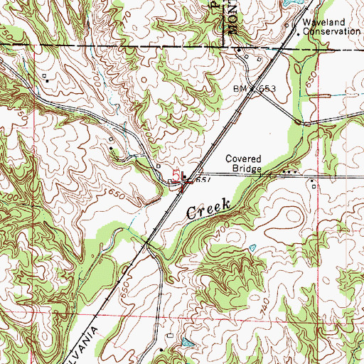 Topographic Map of Dooley Station (historical), IN