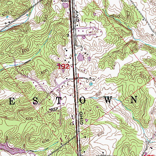 Topographic Map of Hughes Station, IN