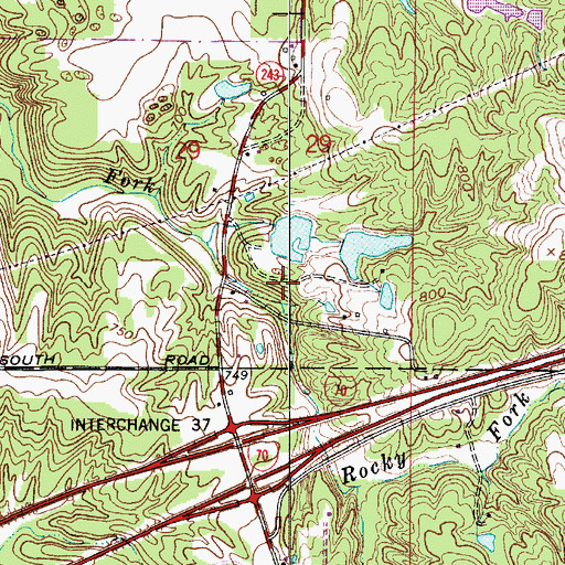 Topographic Map of Jenkinsville, IN