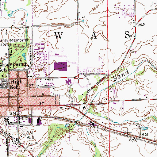 Topographic Map of Odd Fellows Home, IN