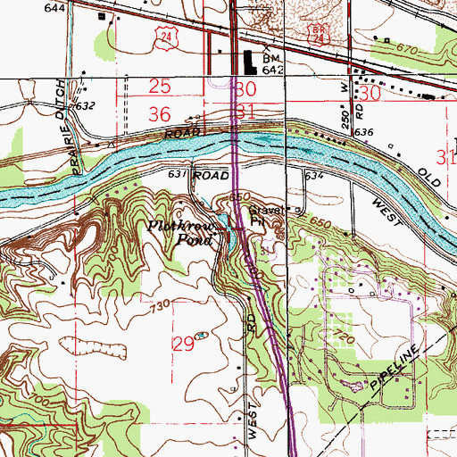 Topographic Map of Plothrow Pond, IN