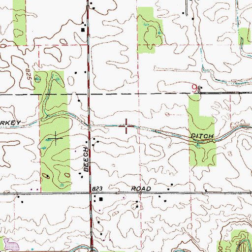 Topographic Map of Barkey Ditch, IN