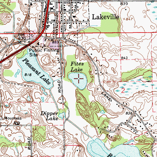 Topographic Map of Fites Lake, IN