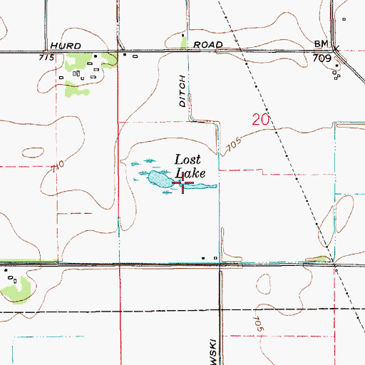 Topographic Map of Lost Lake, IN