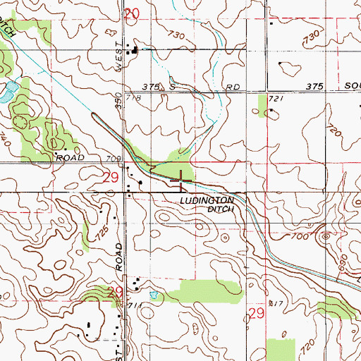 Topographic Map of Ludington Ditch, IN