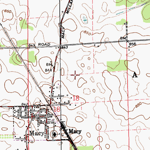 Topographic Map of Township of Allen, IN