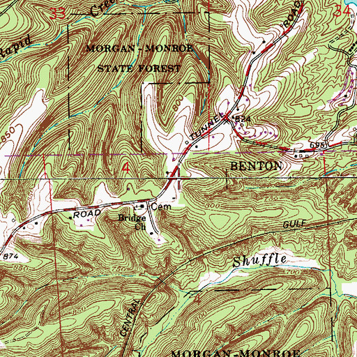 Topographic Map of Township of Benton, IN
