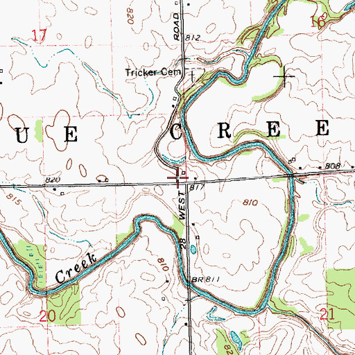 Topographic Map of Township of Blue Creek, IN